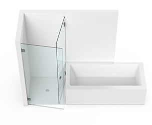 Badewanne · Tür und Seitenwand