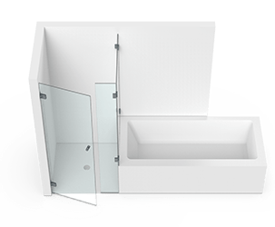 Badewanne · Tür und Seitenwand