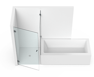 Badewanne · Tür und Seitenwand