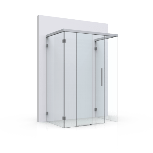 U-Dusche · eine Schiebetür · Laufschiene umlaufend